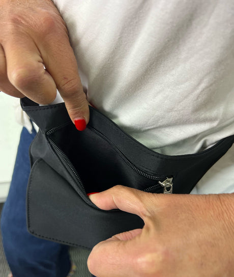 Milleni Waist Bag Utility Travel Belt Bum Bag Adjustable Strap w/ Zipper in Black