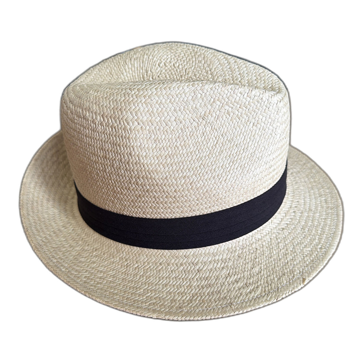Mens Straw Trilby Hat - Natural