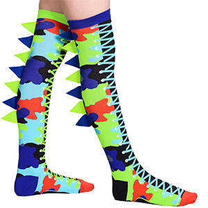 MADMIA Madmax Dino Boys Knee High Socks - Toddlers Ages 3-5 (Crazy Sock Day)
