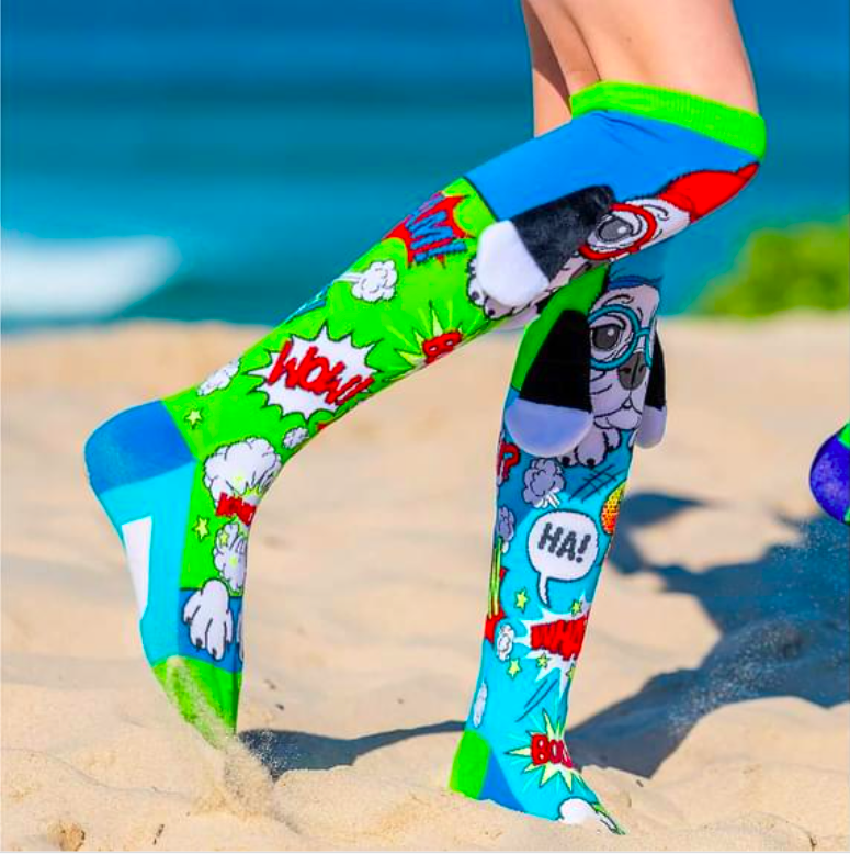 MADMIA Dog/Puppy Toddler Boy’s Long Knee High Socks - Unisex Pair - Colour Blue