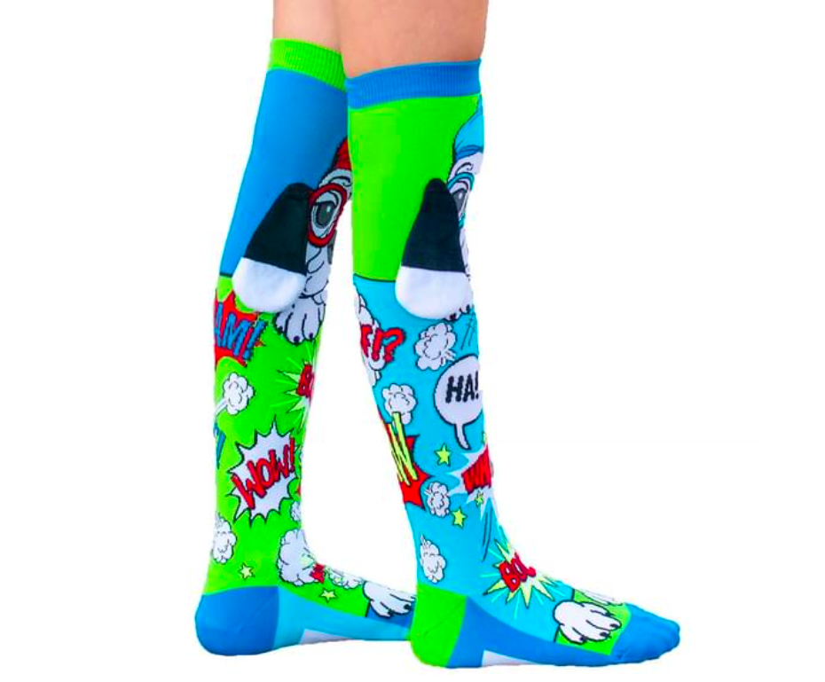 MADMIA Dog/Puppy Toddler Boy’s Long Knee High Socks - Unisex Pair - Colour Blue