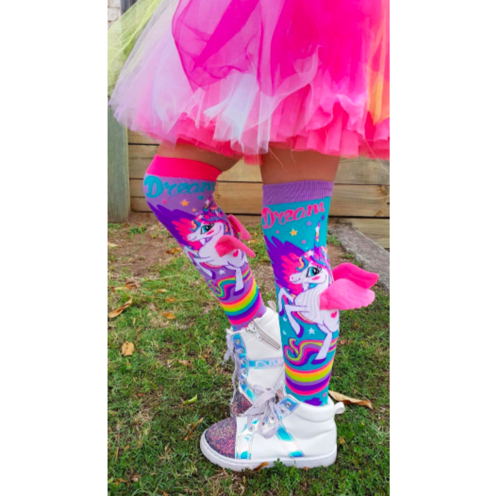MADMIA Mini Pony Girls Knee High Socks - Kids & Adults Ages 6-99 (Crazy Sock Day)