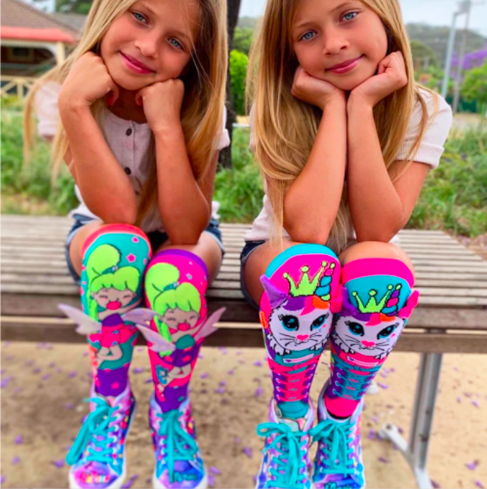 MADMIA Fairy Dust Girls Knee High Socks - Toddlers Ages 3-5 (Crazy Sock Day)