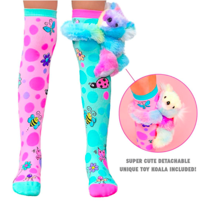 MADMIA Hug Me Koala Girls Knee High Socks - Toddlers Ages 3-5 (Crazy Sock Day)