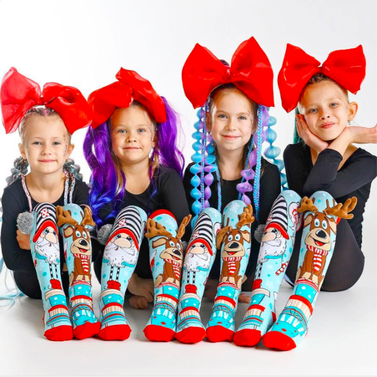 MADMIA Christmas Boys Knee High Socks - Toddlers Ages 3-5 (Crazy Sock Day)