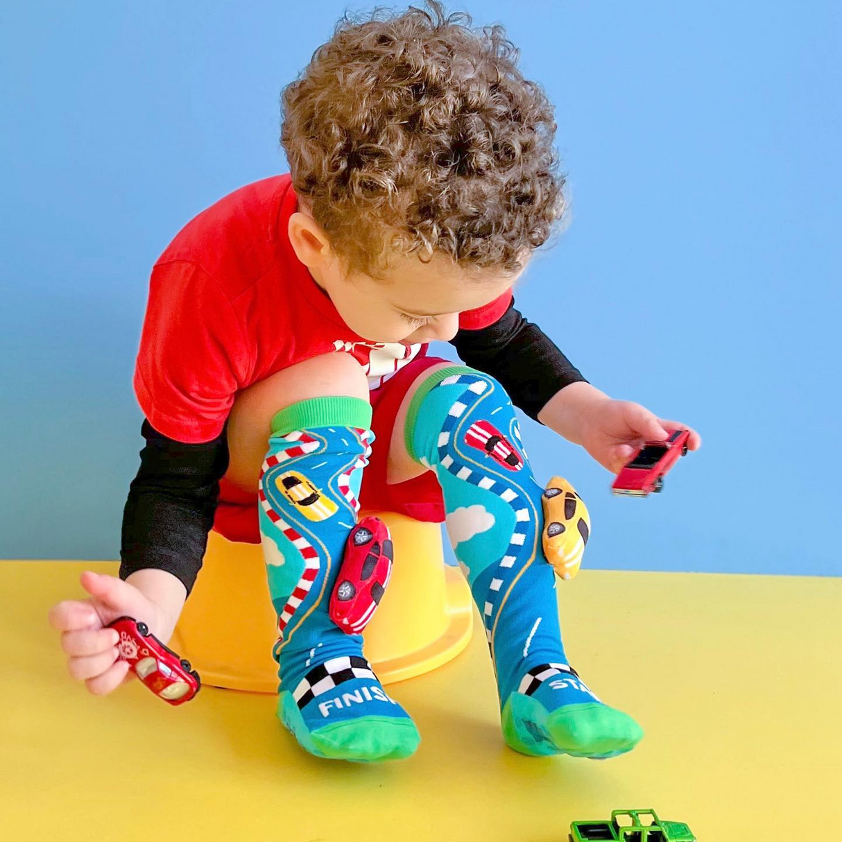 Madmia Racing Cars Kids/Toddler Comfortable/Playful Breathable Socks 6y+