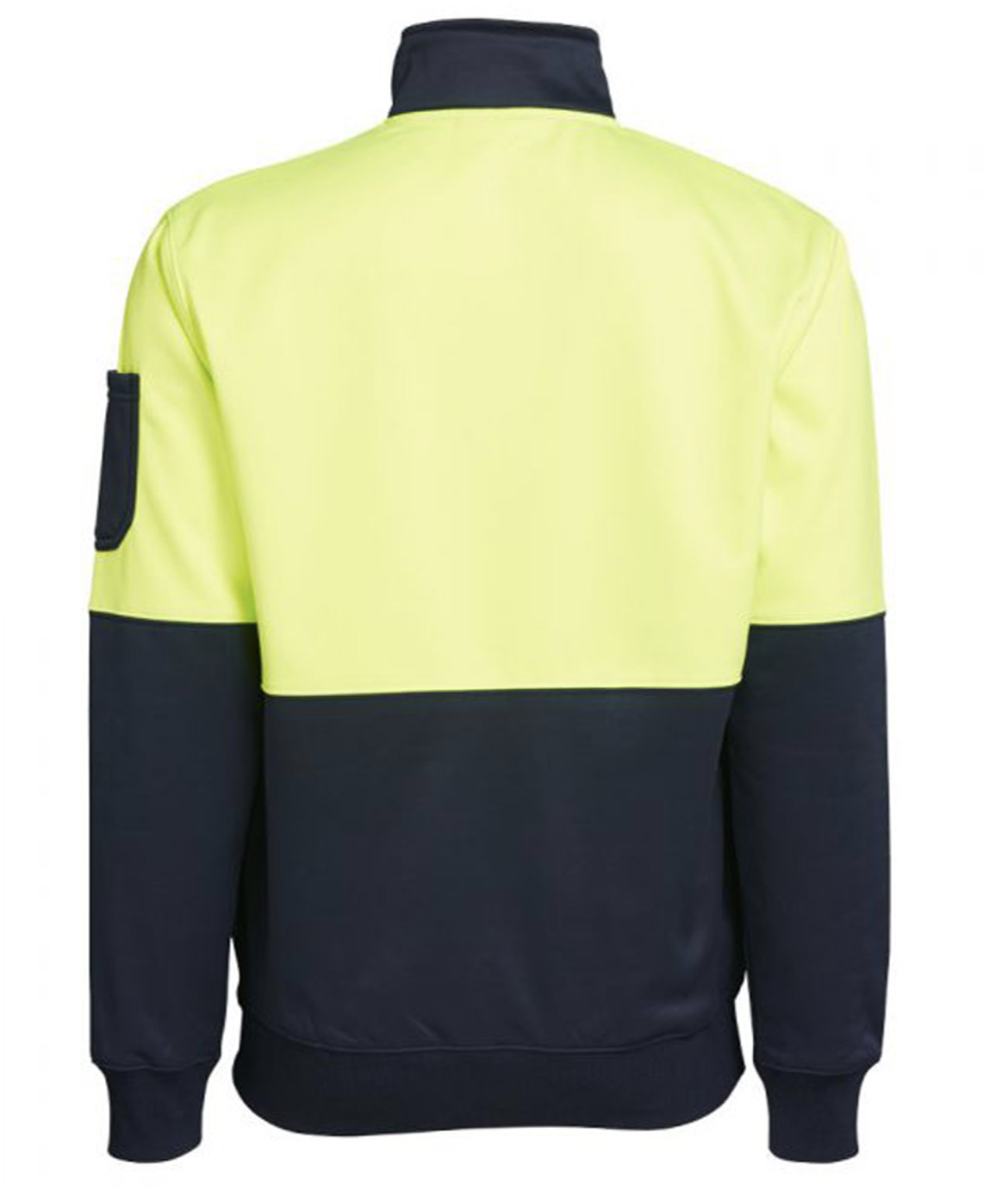 Munka Mens Hi Vis 1/4 Zip Fleece Sweat Sweater Jumper Warm Winter - Yellow/Navy