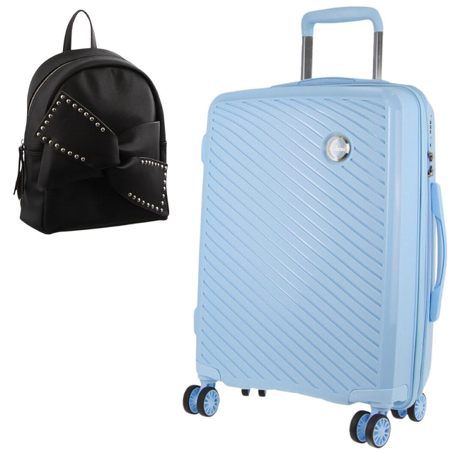 Pierre Cardin Inspired Milleni Luggage Bag Large in Blue + FREE Milleni Waist Bag