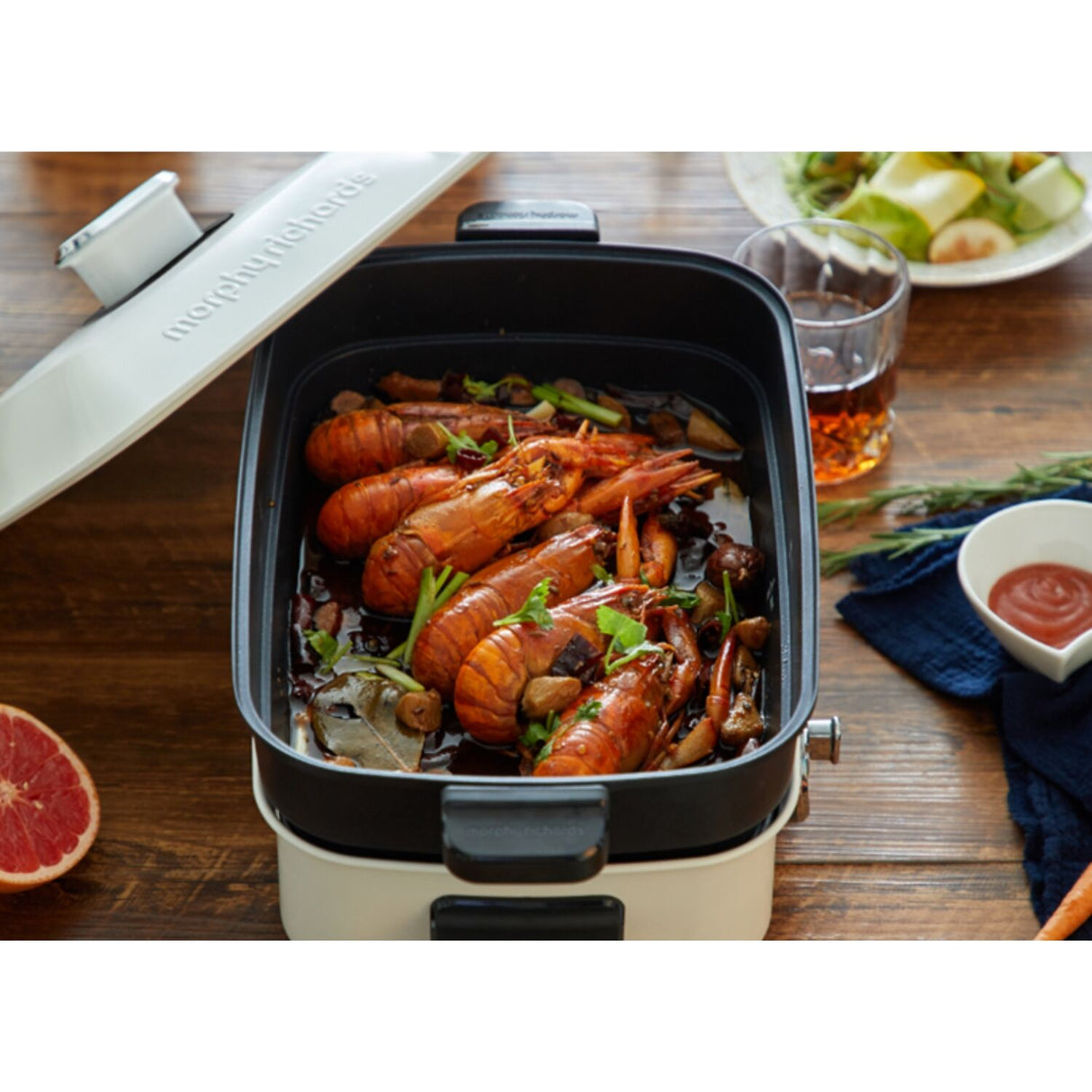 Morphy Richards 1400W Non-Stick Electric Multifunction Hot Pot Cooking Set (MRMP25WT)