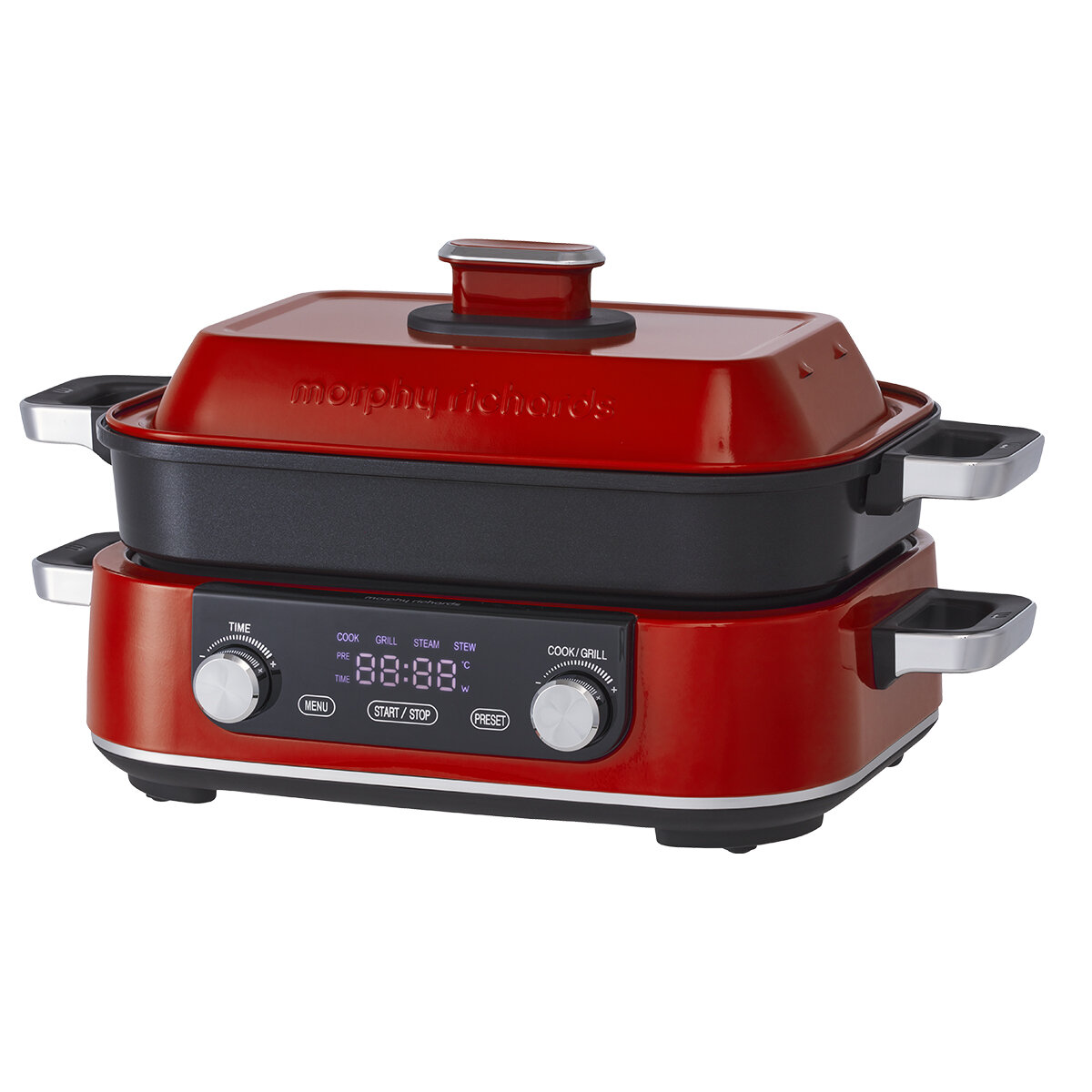 Morphy Richards Digital Multifunction Cooking Pan Pot Skillet Red MRMP3RD