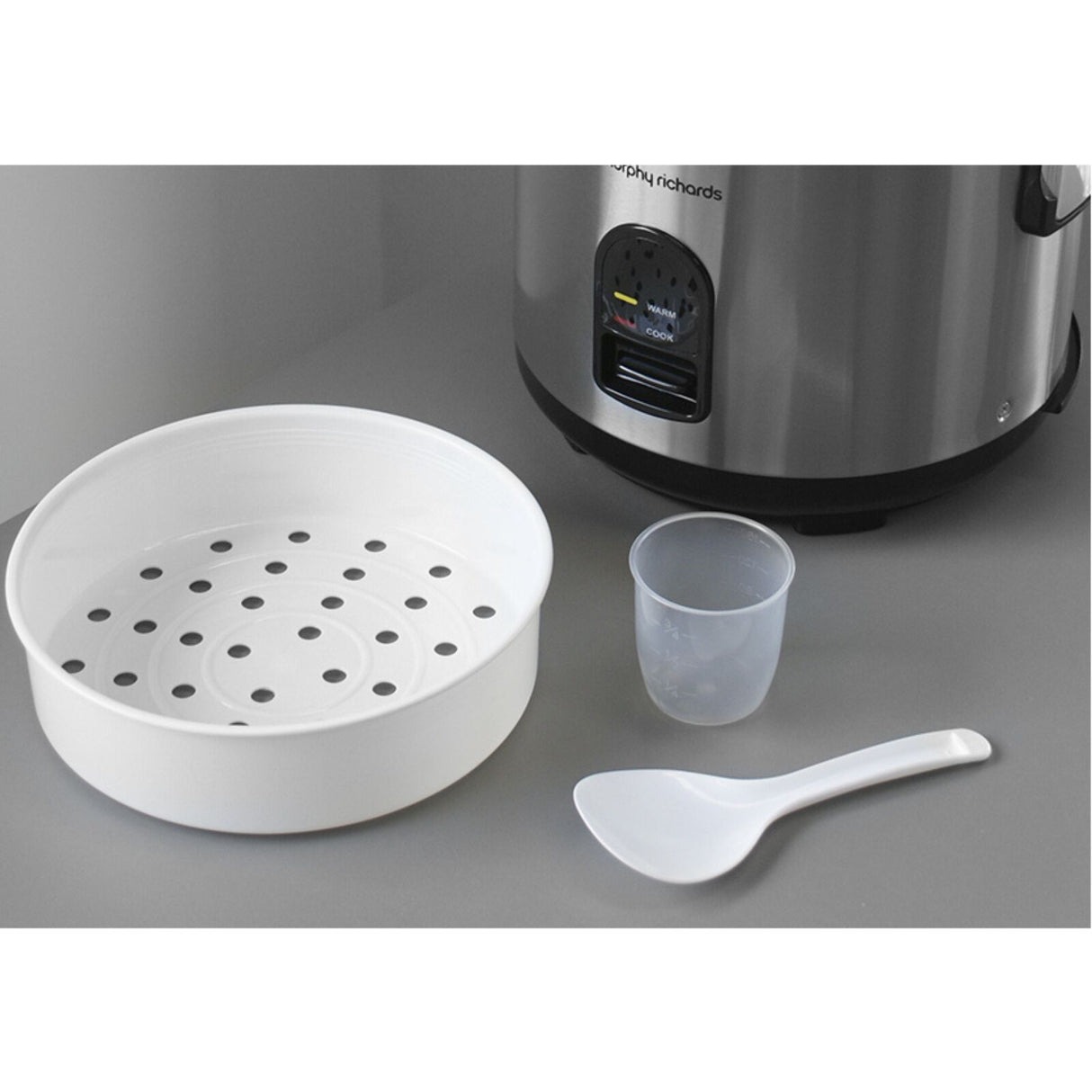 Morphy Richards Stainless Steel Rice Cooker 10-Cup - Silver/Black