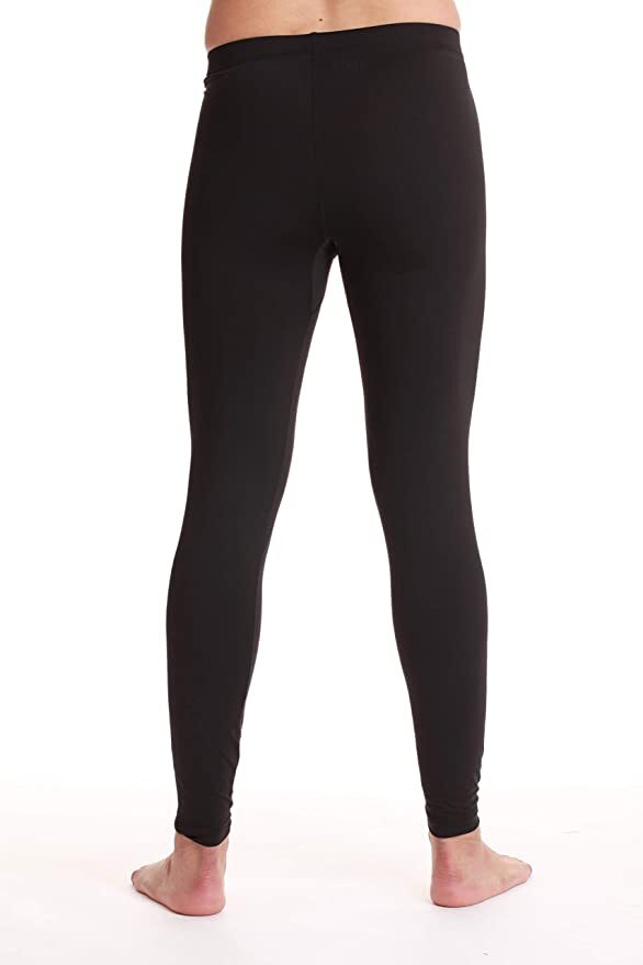 MERINO SKINS Mens Classic Long Johns Wool Thermal Pants Underwear - Black