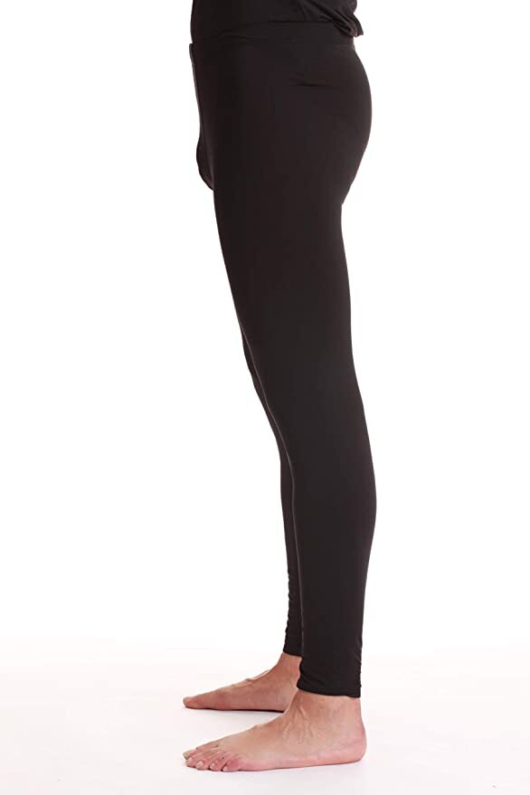 MERINO SKINS Mens Classic Long Johns Wool Thermal Pants Underwear - Black