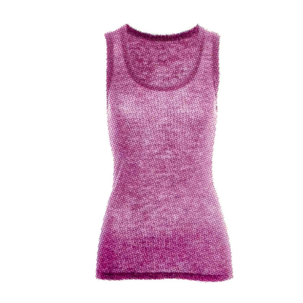 MERINO SKINS Wool Ladies V-Neck Tee Thermal Top Sleeveless Tank - Hyacinth