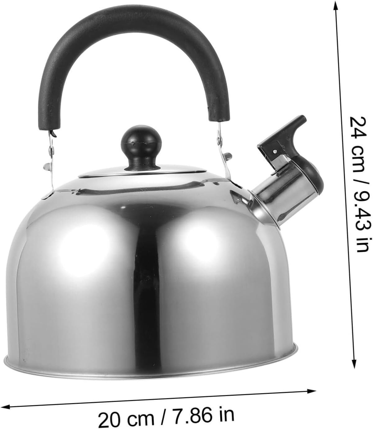 3.0L WHISTLING KETTLE Stainless Steel Camping Tea Kitchen Stove Top Camping Silver
