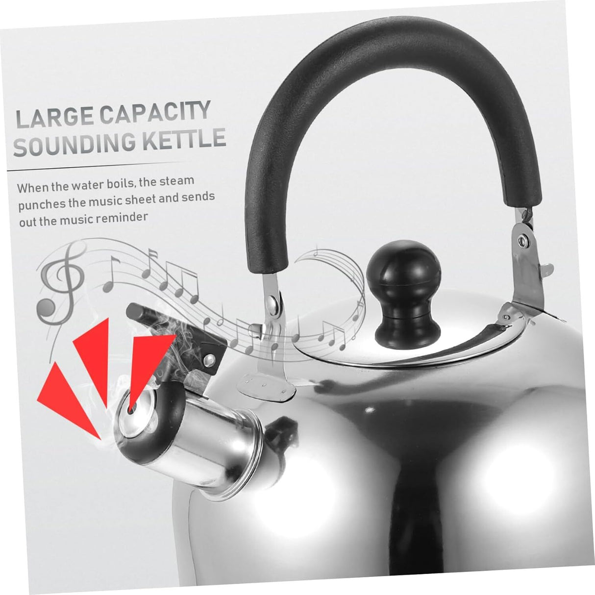 3.0L WHISTLING KETTLE Stainless Steel Camping Tea Kitchen Stove Top Camping Silver