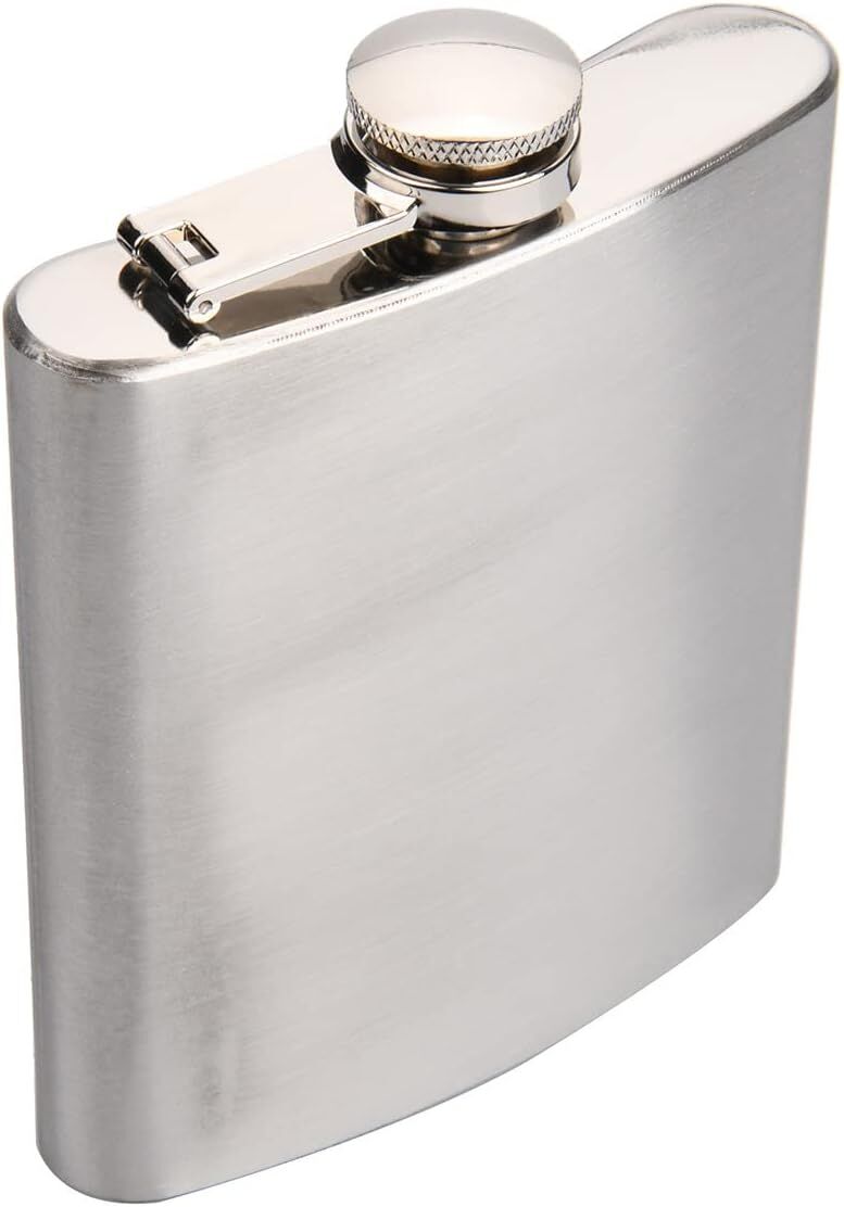 Stainless Steel Classic 270ml 9oz Travel Hip Flask in Silver