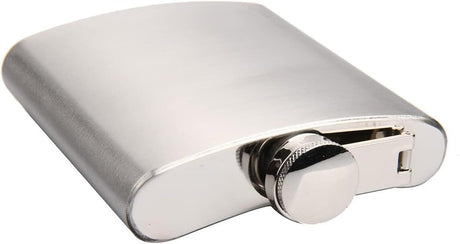 Stainless Steel Classic 270ml 9oz Travel Hip Flask in Silver