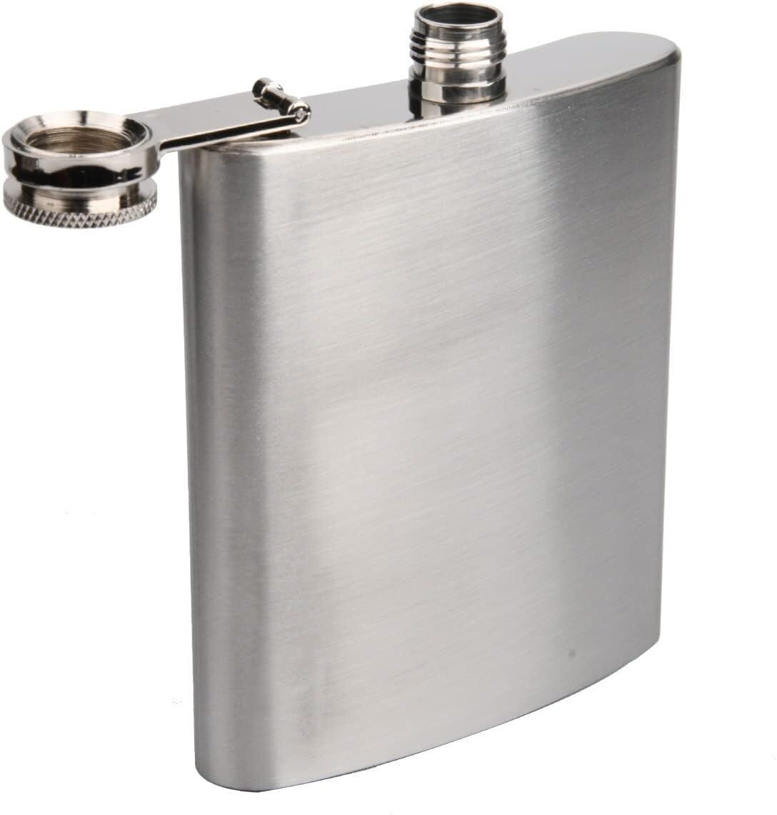 Stainless Steel Classic 270ml 9oz Travel Hip Flask in Silver