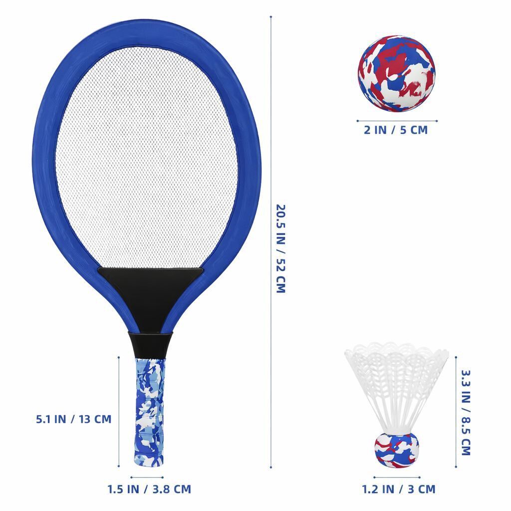 2x Kids Beach Backyard Tennis Racquets Badminton Training Rackets - Assorted Colours