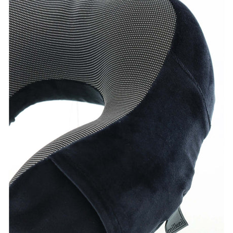 Milleni Memory Foam Comfort Ergonomic Air Travel Neck Pillow Neck Support Flight - Black/Grey