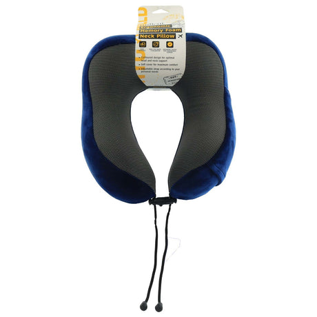 Milleni Memory Foam Comfort Ergonomic Air Travel Neck Pillow Neck Support Flight - Black/Grey