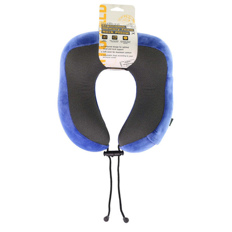 Milleni Memory Foam Comfort Ergonomic Air Travel Neck Pillow Neck Support Flight - Blue/Black