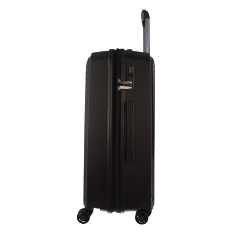 Monaco Checked Luggage Bag Travel Carry On Suitcase 65cm (82.5L) - Black