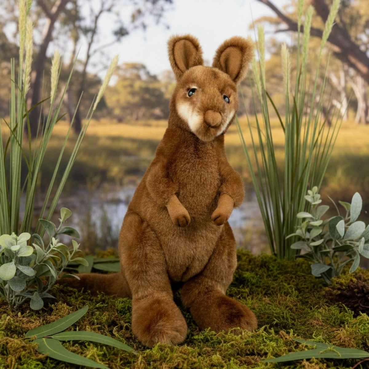 Bocchetta Miles 30cm Red-Necked Bennett's Wallaby Plush Toy (Australian Stuffed Animal Souvenir Gift)