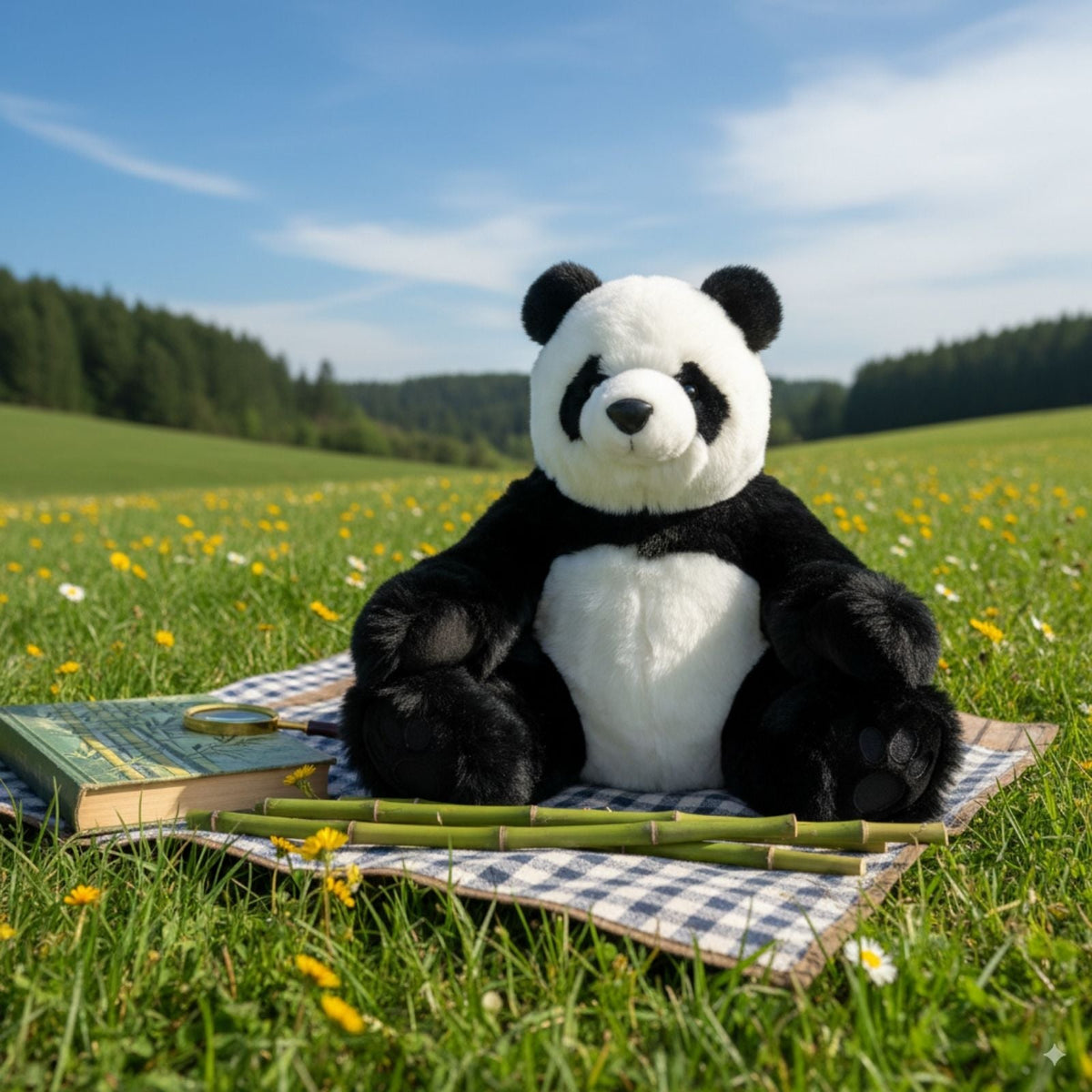 Bocchetta Min 50cm Sitting Giant Panda Bear Plush Toy (Realistic Stuffed Animal Wildlife Gift)