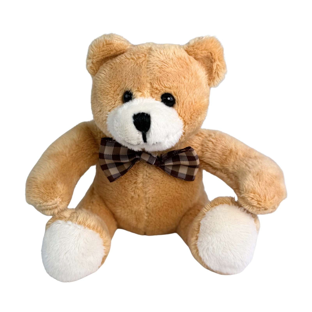 Bocchetta 12cm Mini Teddy Bear Plush Toy - Light Brown (Stuffed Animal Souvenir Keyring Gift)
