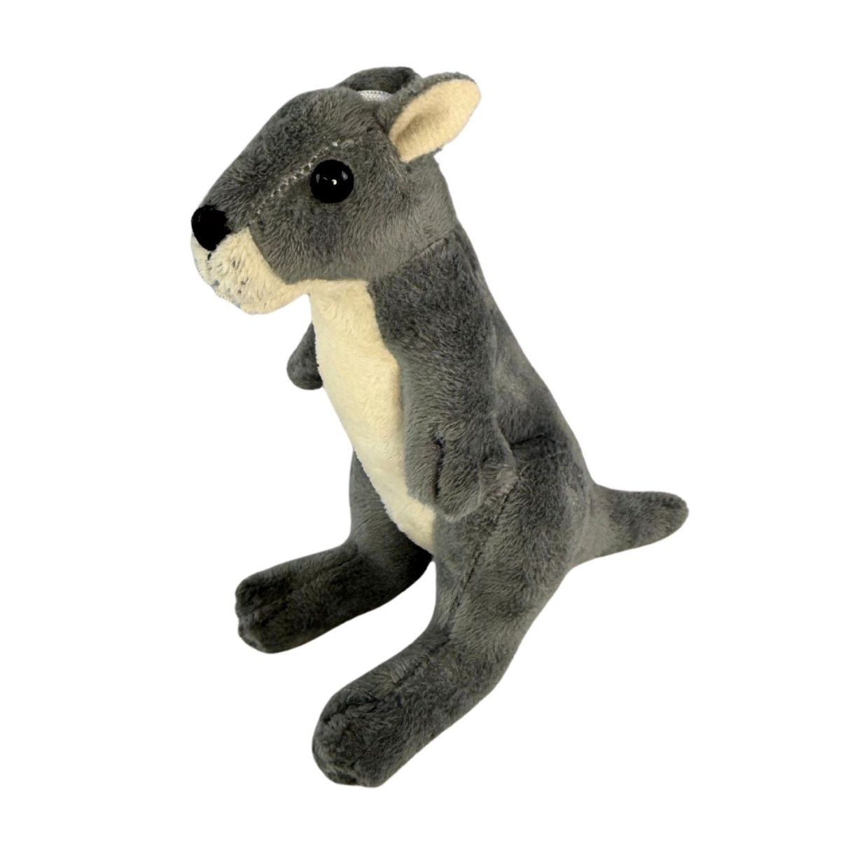 Bocchetta 13cm Mini Grey Kangaroo Plush Toy (Australian Stuffed Animal Souvenir Keyring Gift)