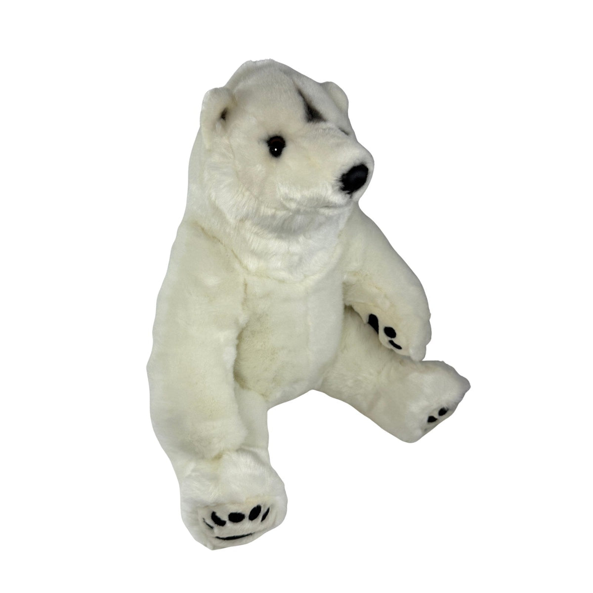 Bocchetta Minka 30cm Sitting Polar Bear Plush Toy (Realistic Stuffed Animal Wildlife Gift)