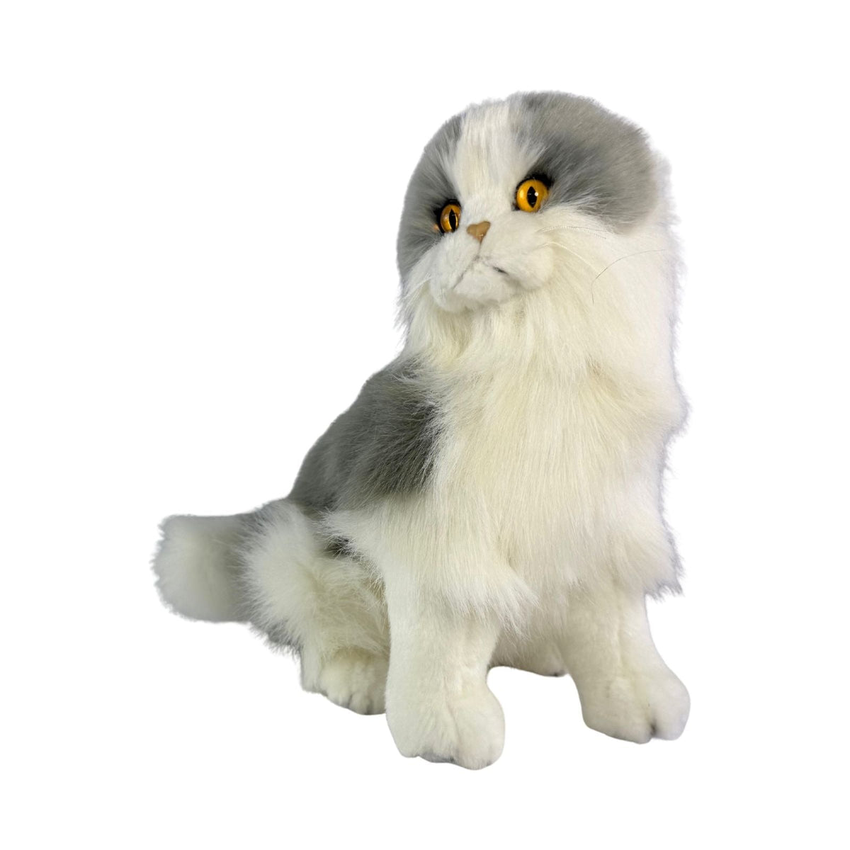 Bocchetta Missy 34cm Sitting Norwegian Forest Cat Plush Toy - Grey (Realistic Stuffed Animal Cat Gift)