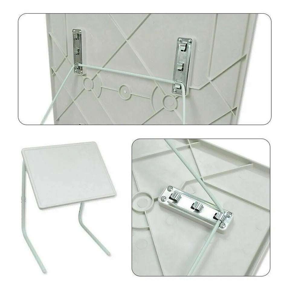 Portable Laptop/TV Dinner Table - Metal Adjustable & Folding Table