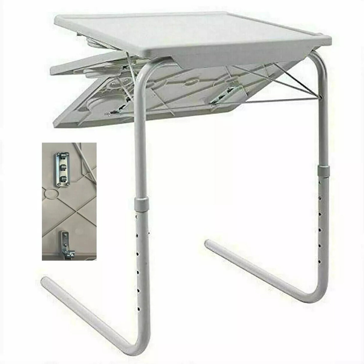 Portable Laptop/TV Dinner Table - Metal Adjustable & Folding Table