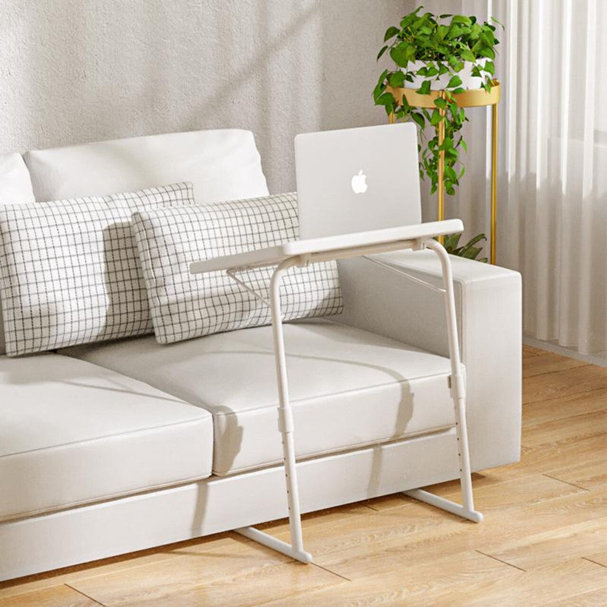 Portable Laptop/TV Dinner Table - Metal Adjustable & Folding Table
