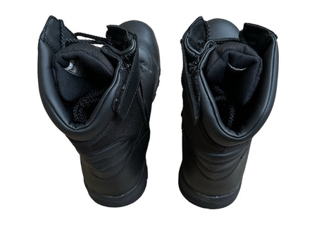 Telas Leather Combat w Side Zip Boots E Tactical Police Military Cadet - Black