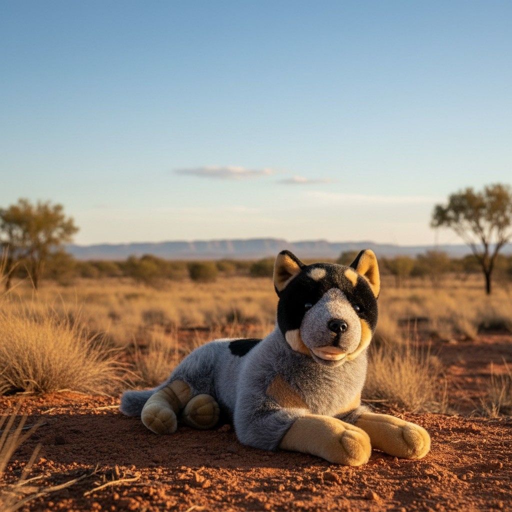 Bocchetta Orazio 62cm Lying Blue Heeler Cattle Dog Plush Toy (Australian Stuffed Animal Gift)