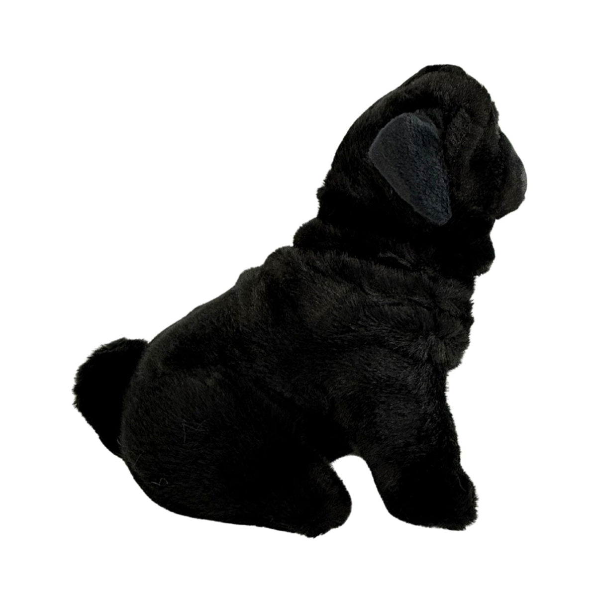 Bocchetta Oreo 28cm Sitting Pug Plush Toy - Black (Realistic Stuffed Animal Dog Gift)
