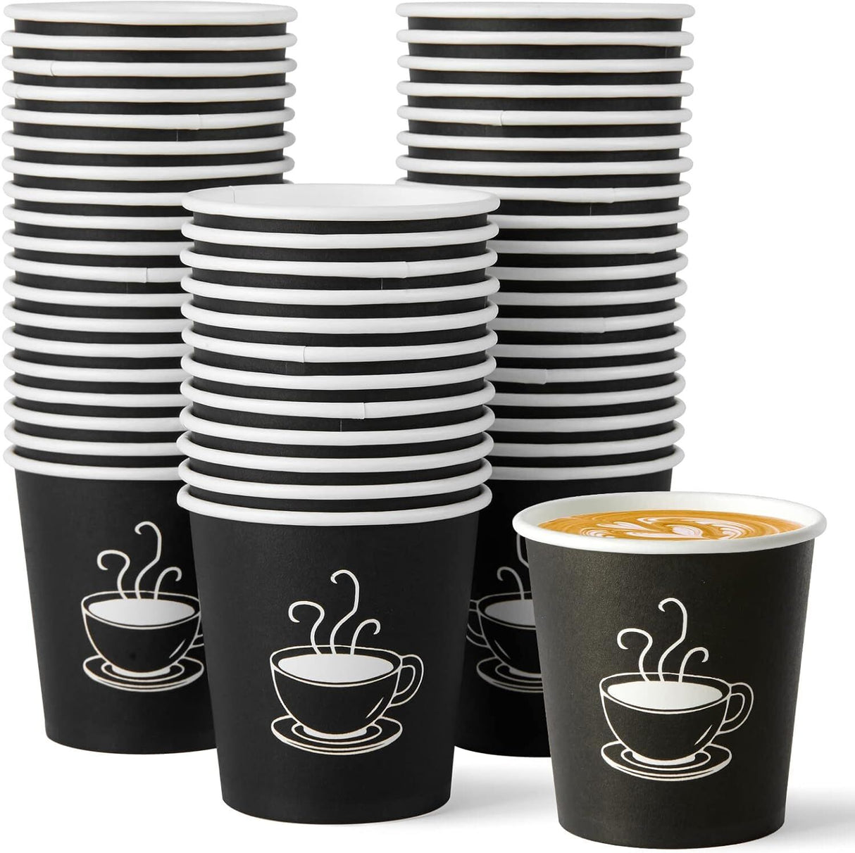 2880x 2.5oz Small Black Paper Disposable Coffee Cups - Espresso Takeaway (Bulk)