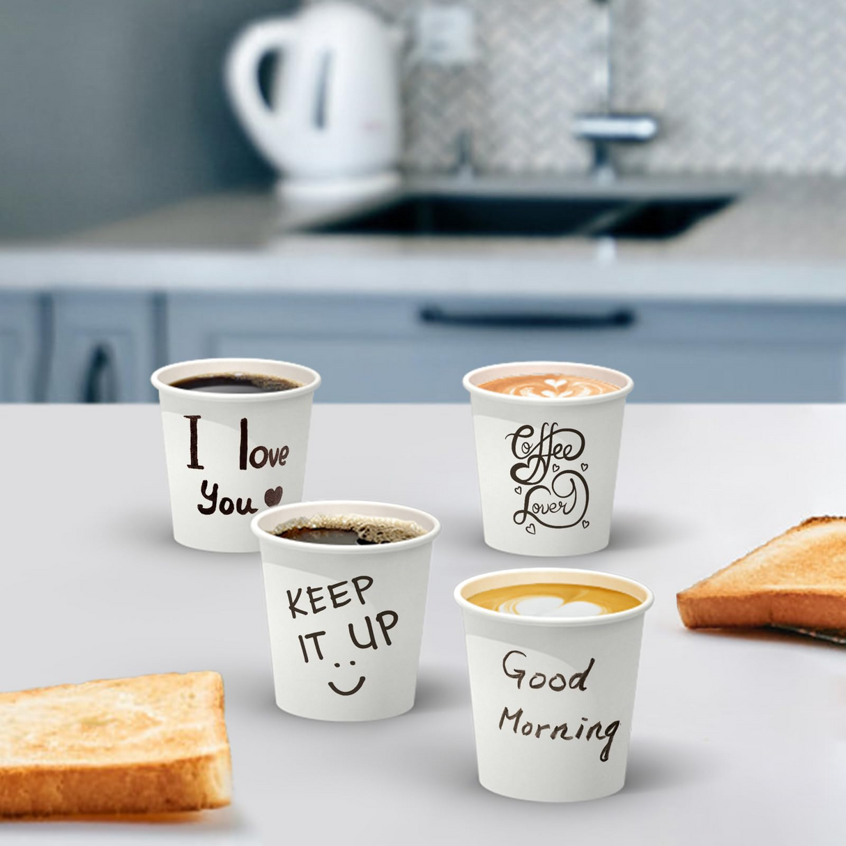 2400x 4oz White Paper Disposable Coffee Cups for Espresso (Bulk)