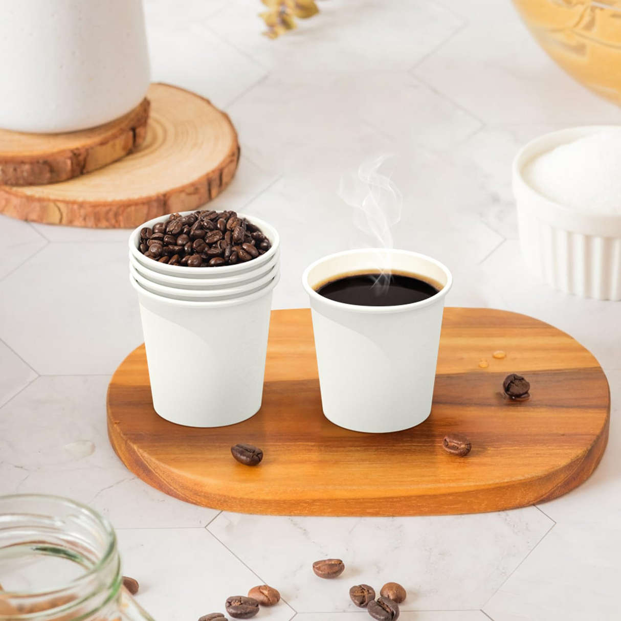 2400x 4oz White Paper Disposable Coffee Cups for Espresso (Bulk)