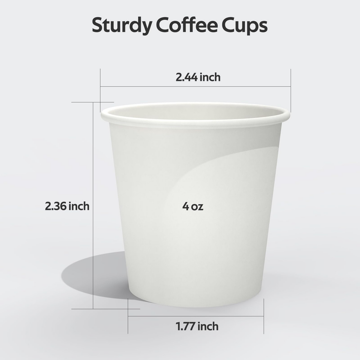 2400x 4oz White Paper Disposable Coffee Cups for Espresso (Bulk)