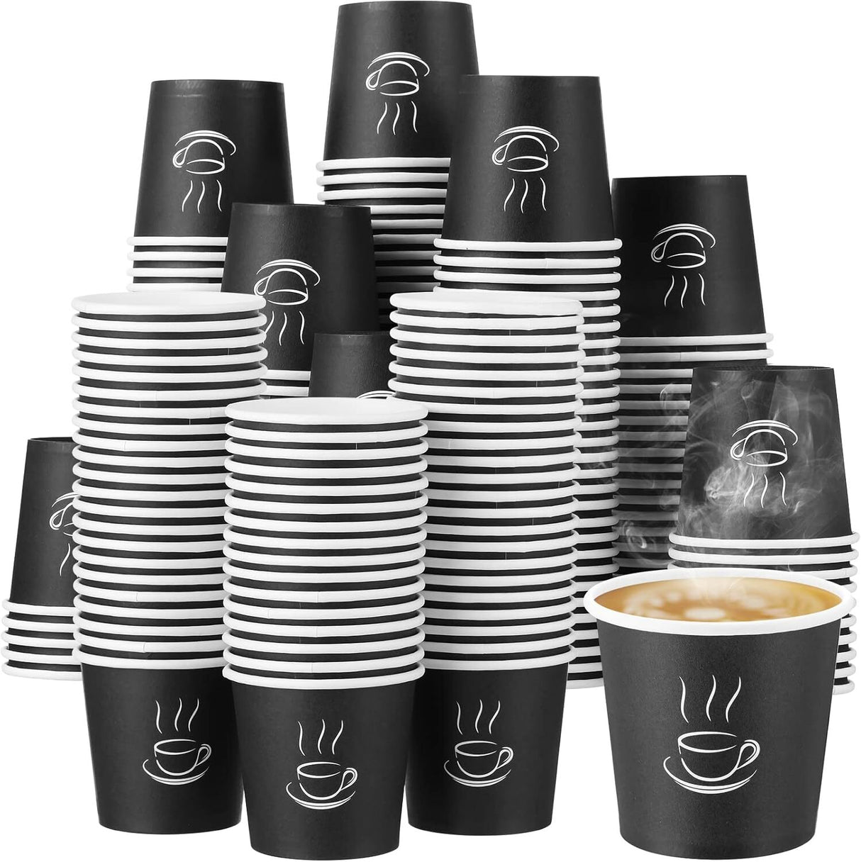2400x 4oz Black Paper Disposable Coffee Cups for Espresso (Bulk)