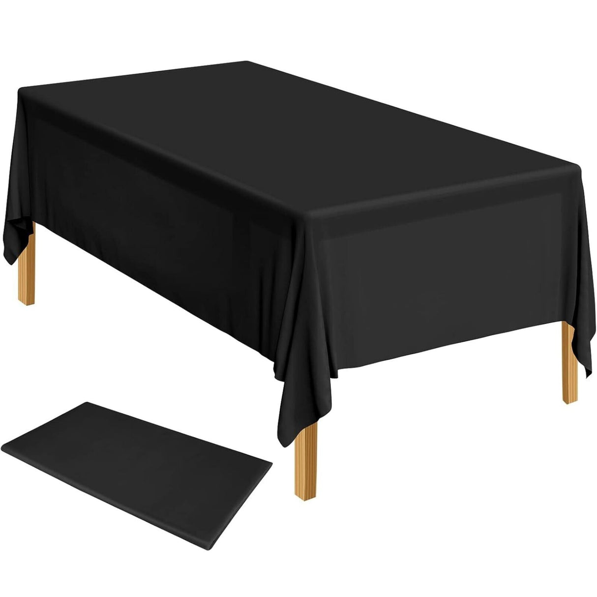 Table Cloth Cover Reusable & Washable Xmas Party 137cm x 274cm (54"x108") in Black