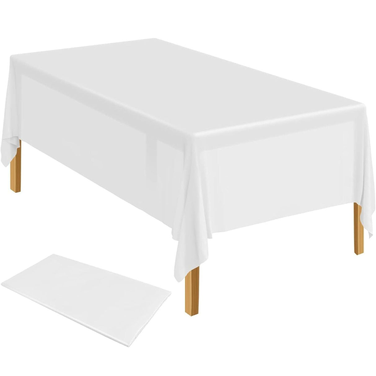 Table Cloth Cover Reusable & Washable Xmas Party 137cm x 274cm (54"x108") in White