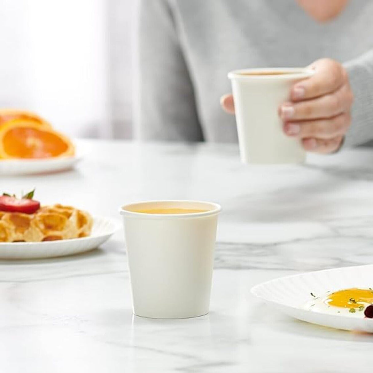 1000x 6oz White Paper Disposable Coffee Cups for Takeaway (Bulk)