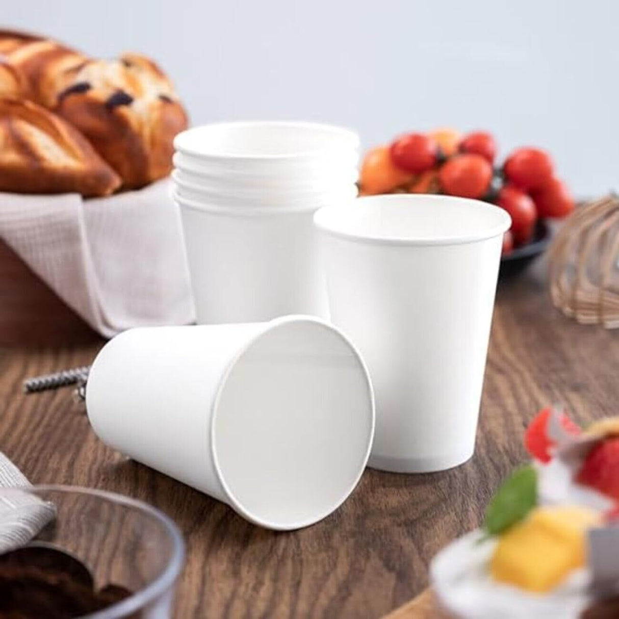 1000x 6oz White Paper Disposable Coffee Cups for Takeaway (Bulk)