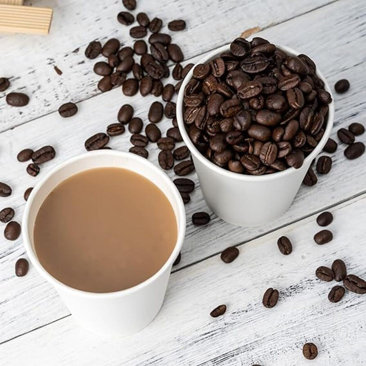 1000x 6oz White Paper Disposable Coffee Cups for Takeaway (Bulk)